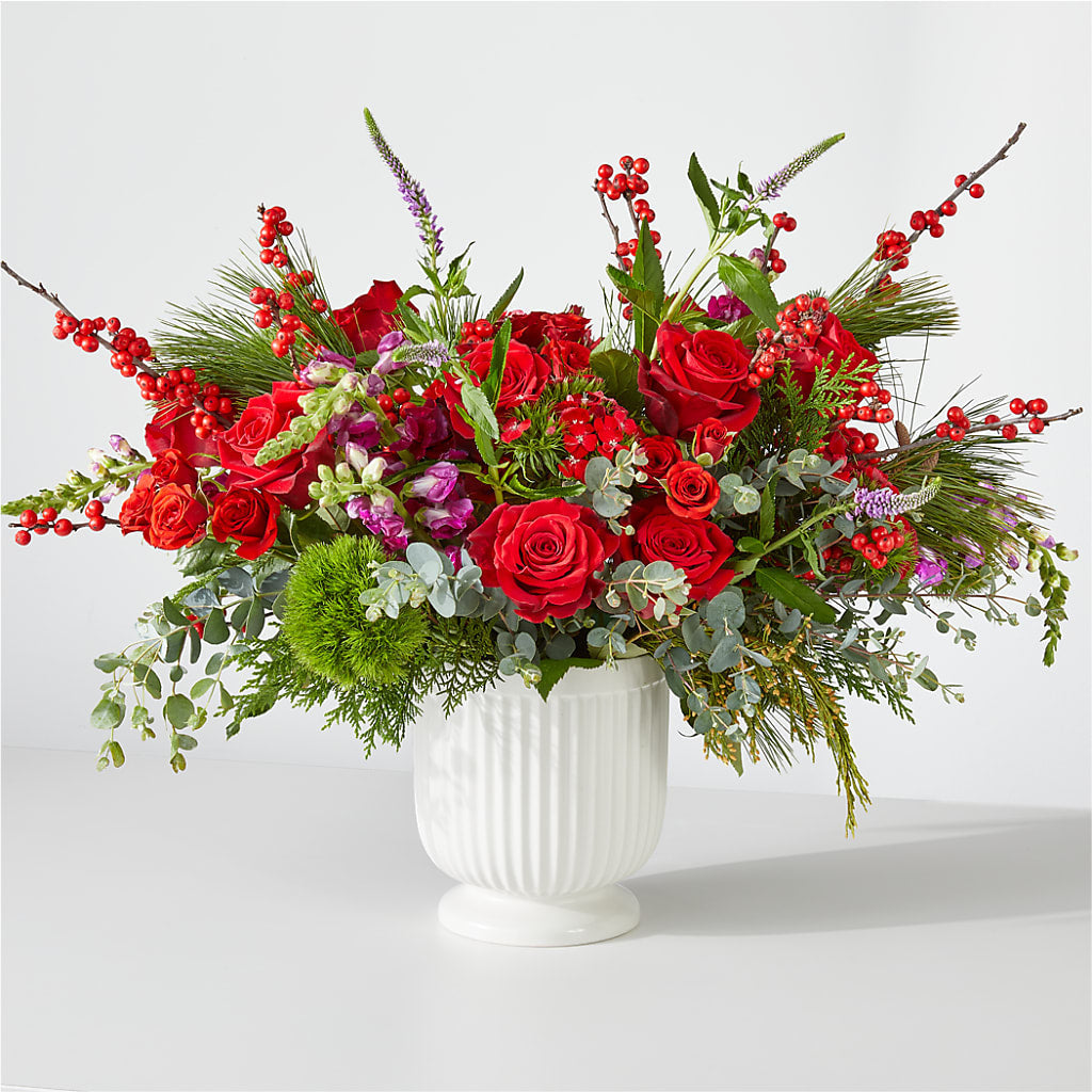 Big Red Bow Bouquet – Central Market Florist #138, Latham NY