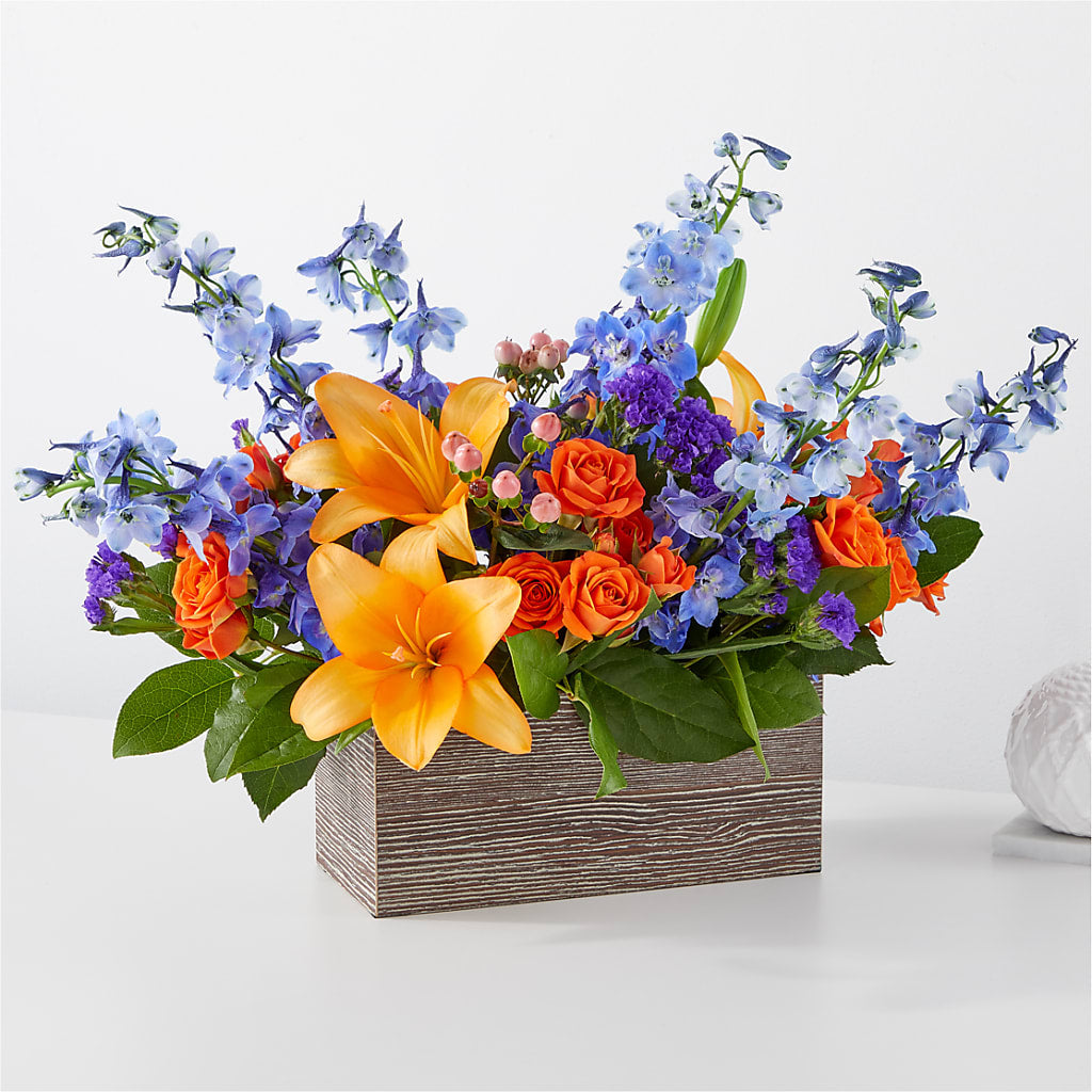 Radiant Citrus Box Bouquet – Central Market Florist #138, Latham NY