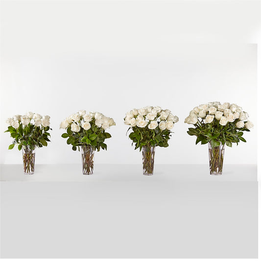 Long Stem White Rose Bouquet – Central Market Florist #138, Latham NY