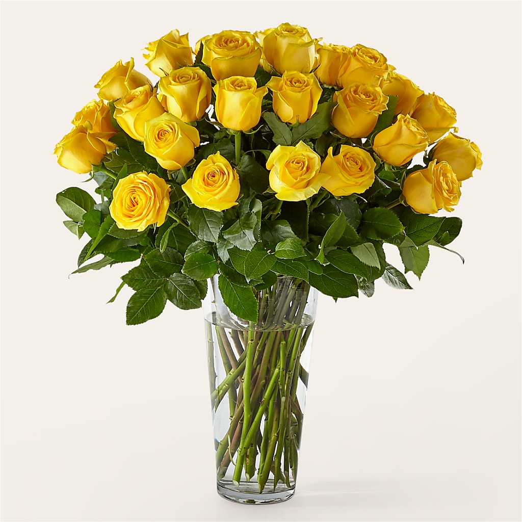 Long Stem Yellow Rose Bouquet – Central Market Florist #138, Latham NY