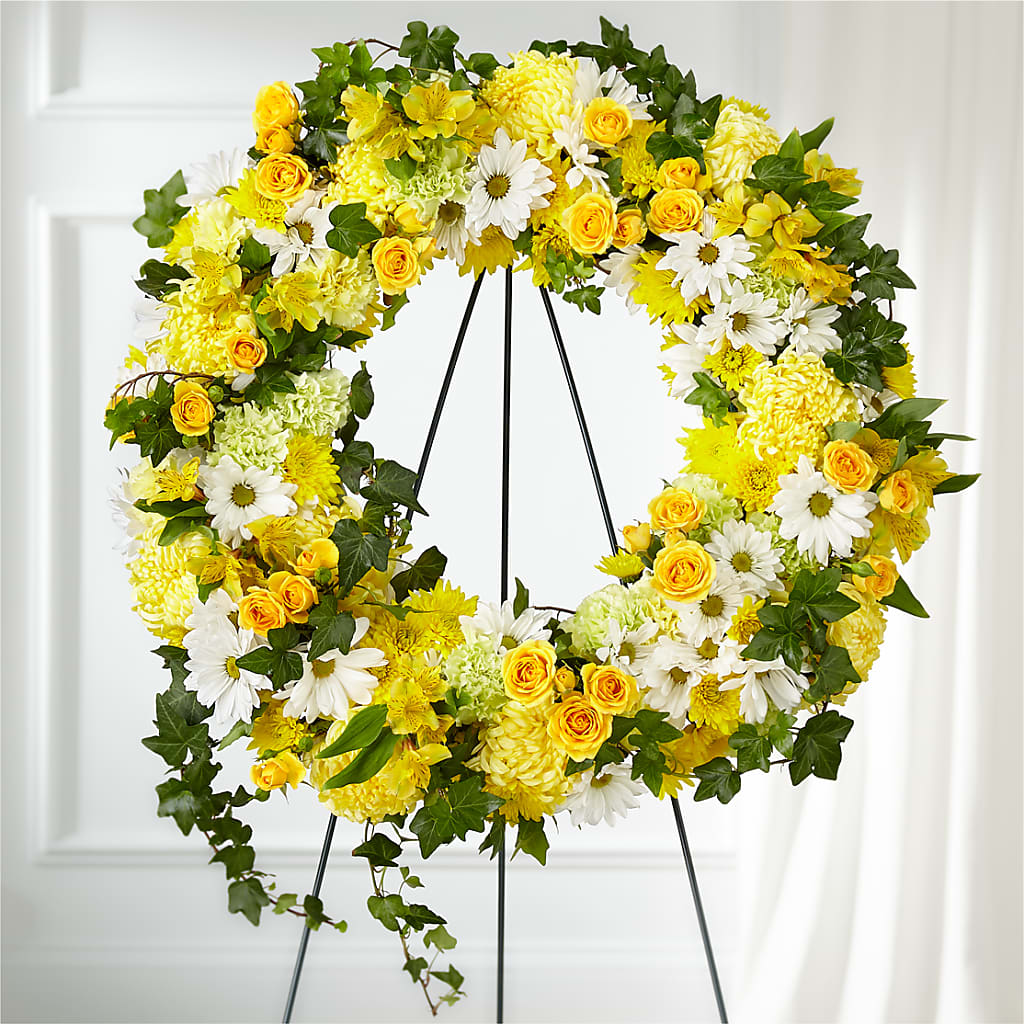 Golden Remembrance Wreath – Central Market Florist #138, Latham NY