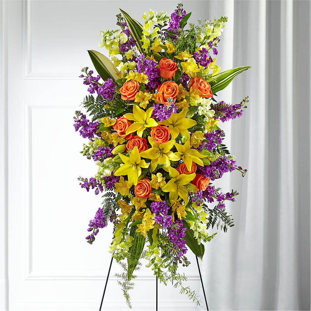 Thoughtful Prayers Standing Spray – Central Market Florist #138, Latham NY