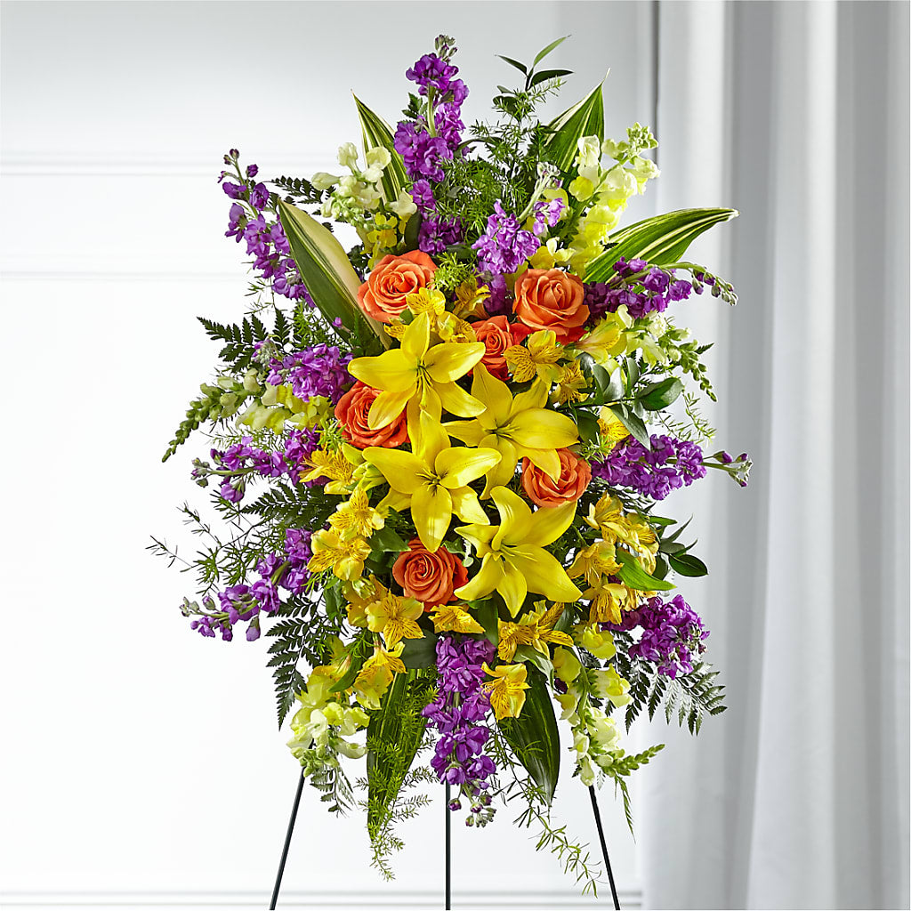 Thoughtful Prayers Standing Spray – Central Market Florist #138, Latham NY