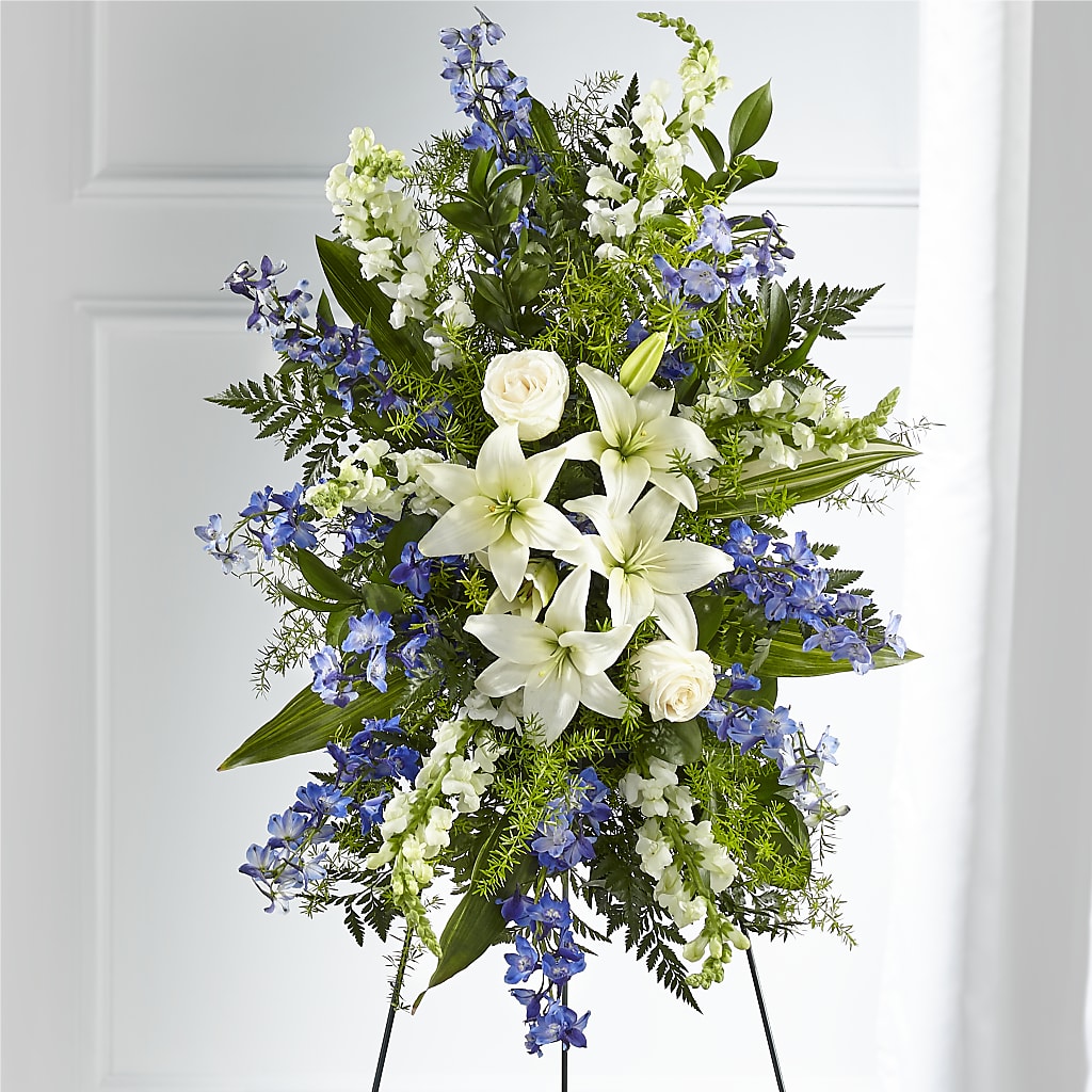 Faithful Friend Standing Spray – Central Market Florist #138, Latham NY