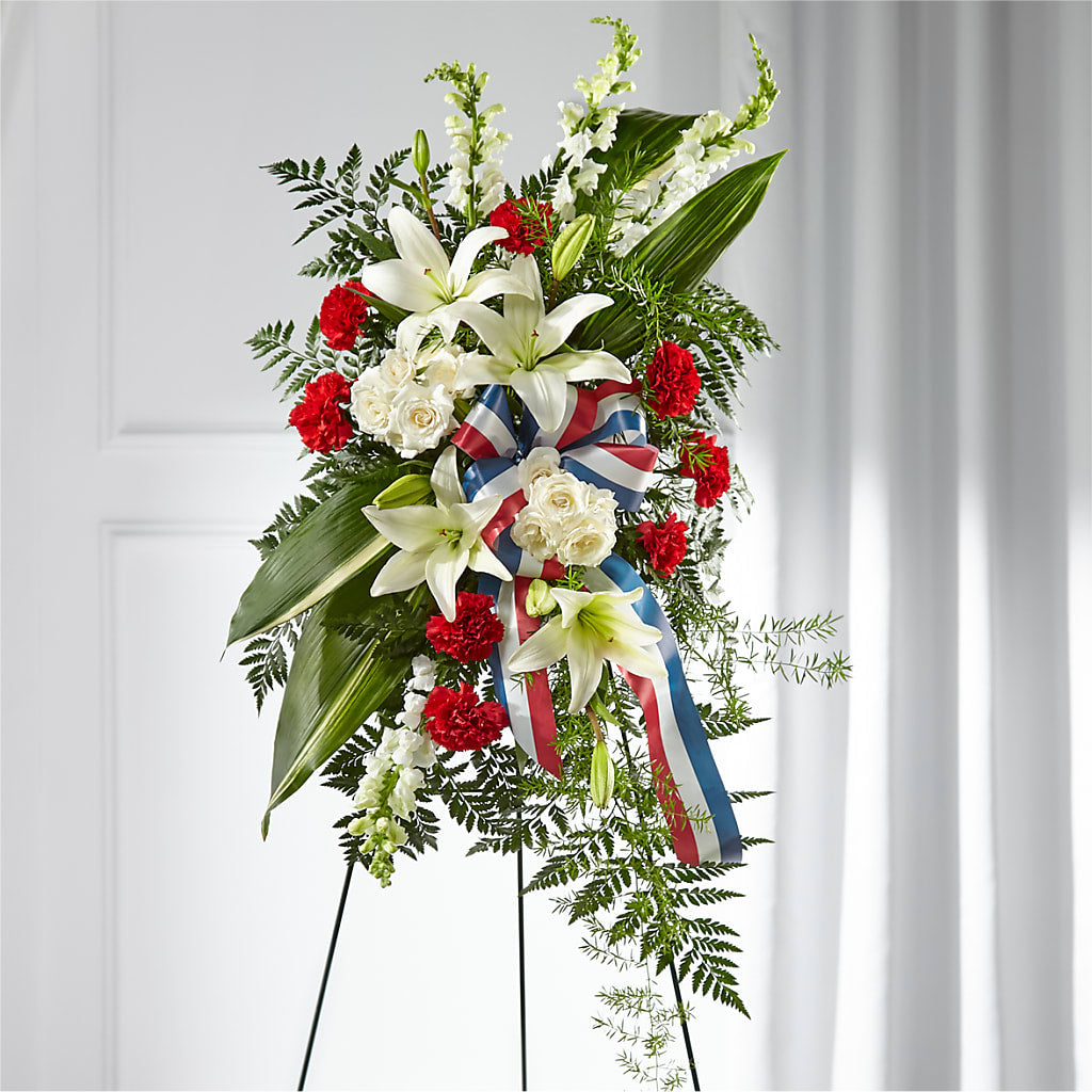 Stars of Life Standing Spray – Central Market Florist #138, Latham NY