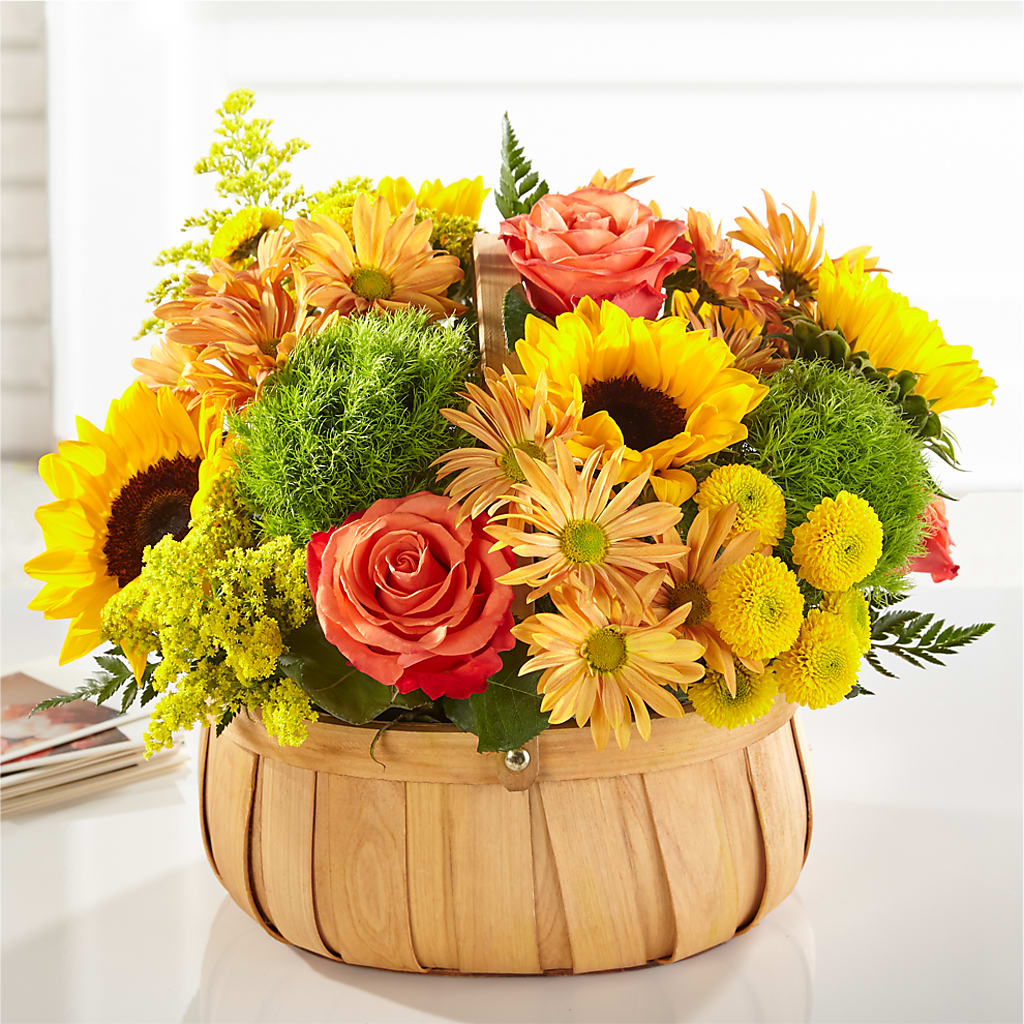 Harvest Sunflower Basket – Central Market Florist #138, Latham NY