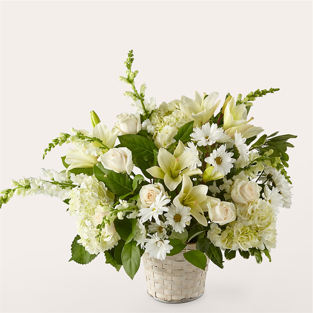 Ivory Elegance Floral Basket – Central Market Florist #138, Latham NY