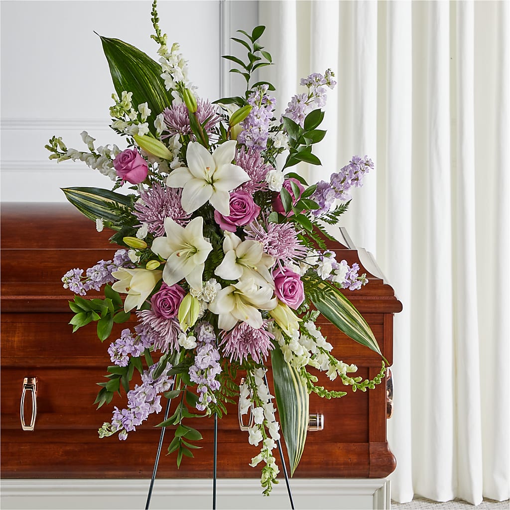 Grateful Hearts Standing Spray – Central Market Florist #138, Latham NY