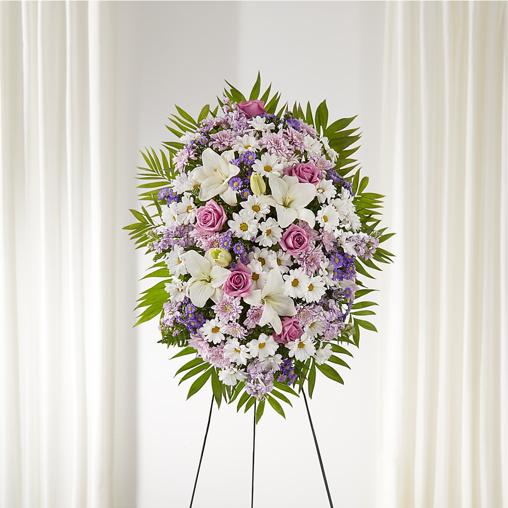 Surrounded by Love Standing Spray – Central Market Florist #138, Latham NY