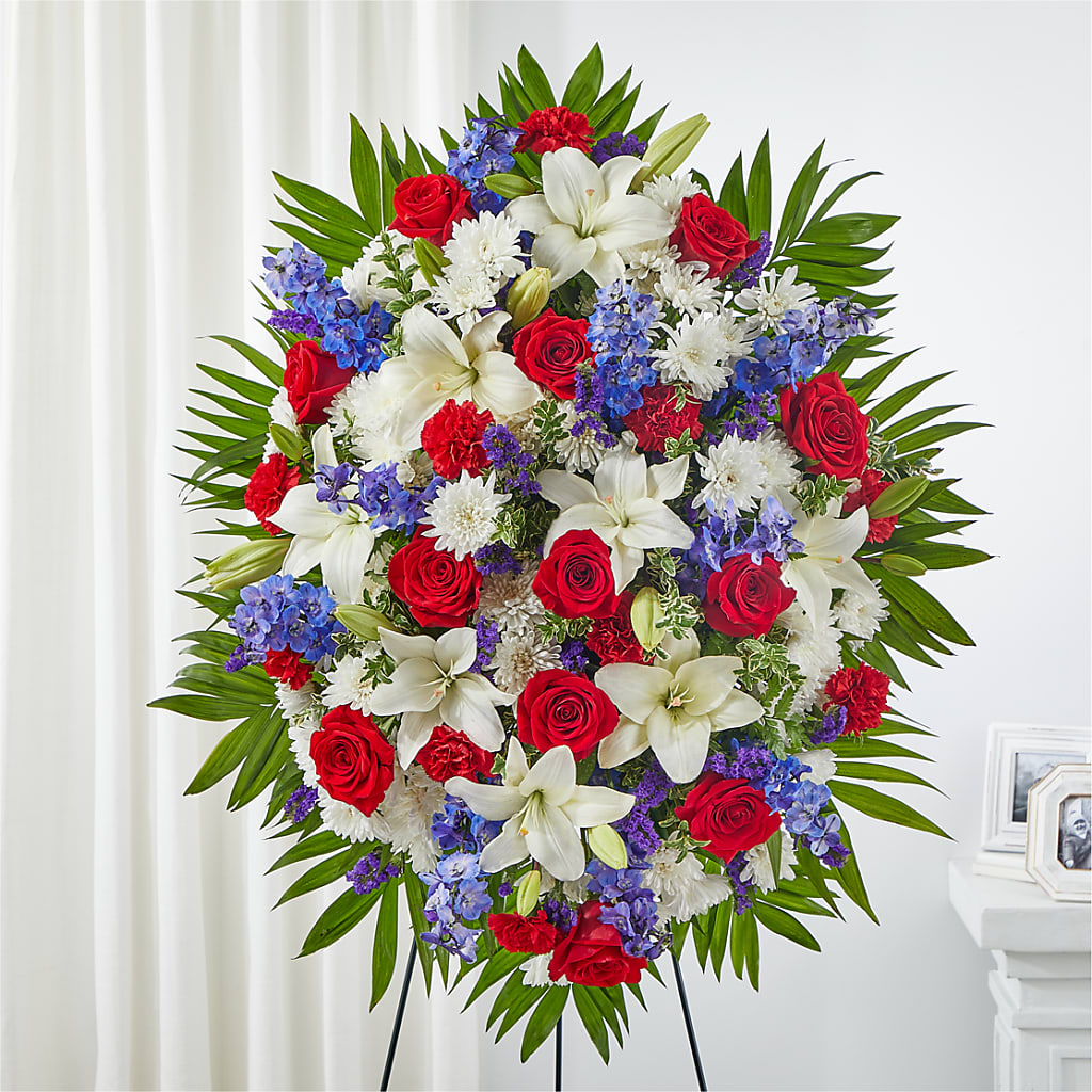 Cherished Service Standing Spray – Central Market Florist #138, Latham NY