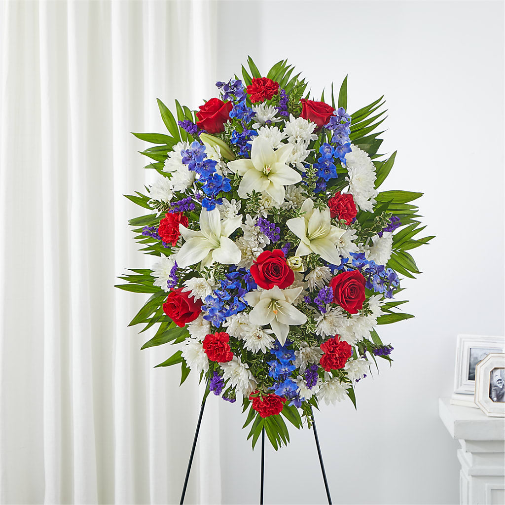 Cherished Service Standing Spray – Central Market Florist #138, Latham NY