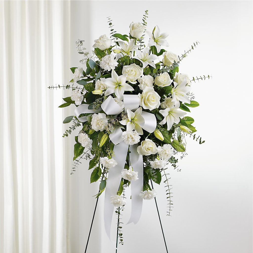 With Care Standing Spray – Central Market Florist #138, Latham NY