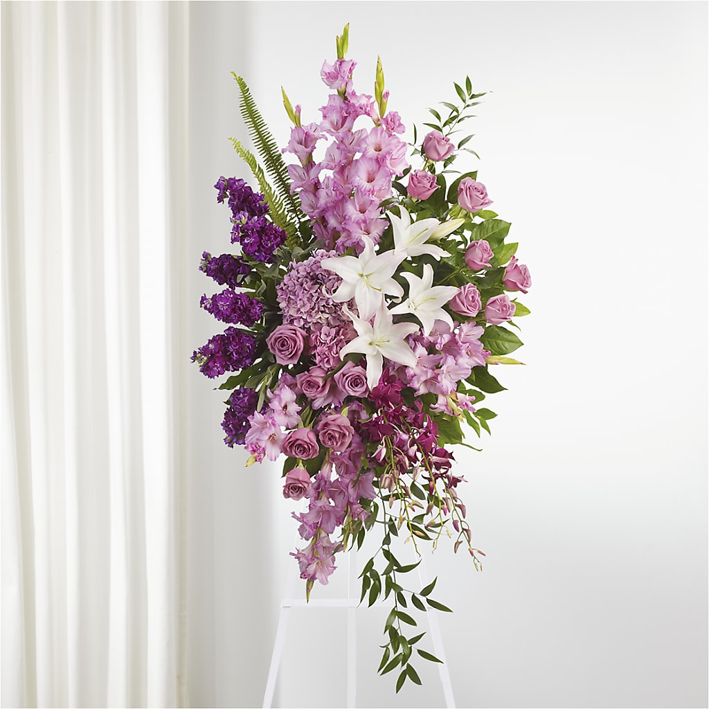 Never Alone Standing Spray – Central Market Florist #138, Latham NY