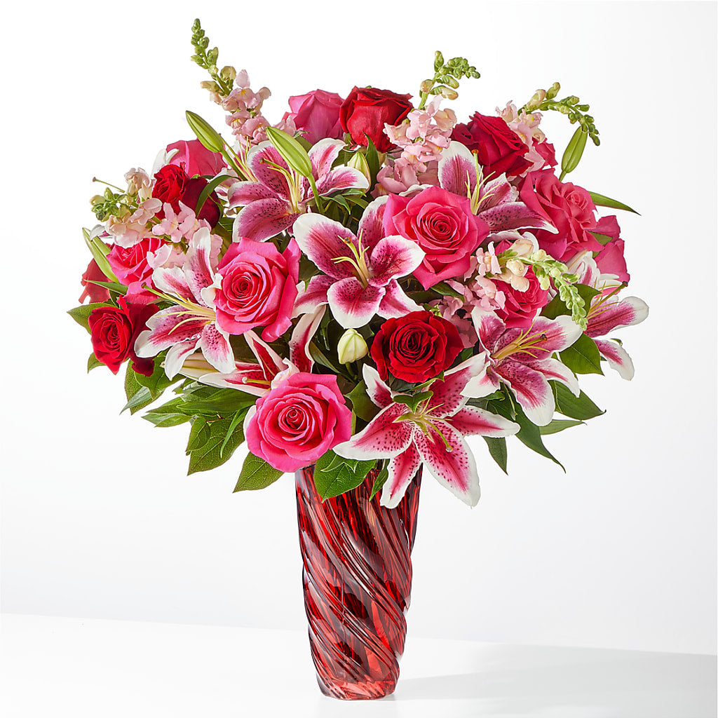Always You Bouquet with Luxe Swirl Vase – Central Market Florist #138, Latham NY