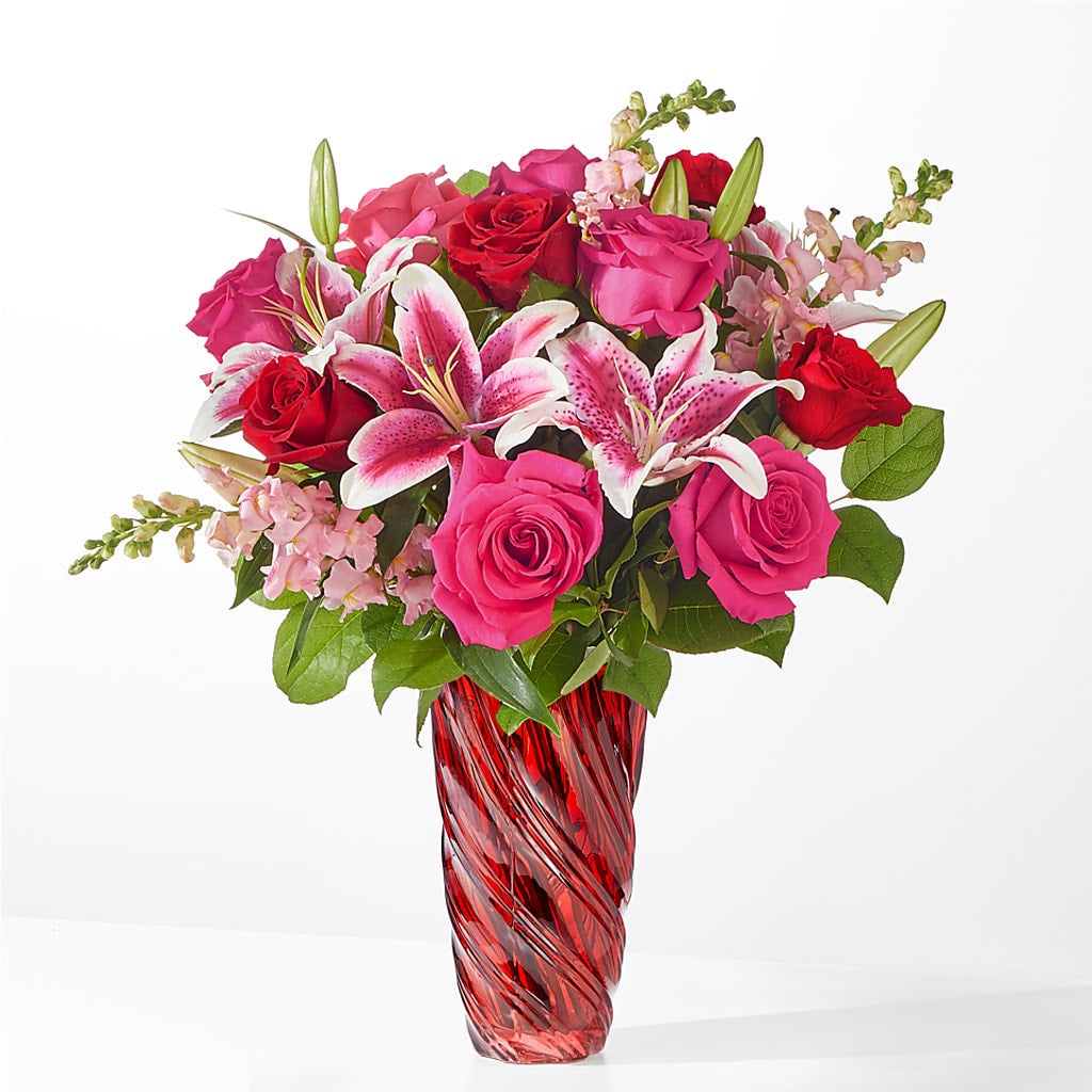 Always You Bouquet with Luxe Swirl Vase – Central Market Florist #138, Latham NY