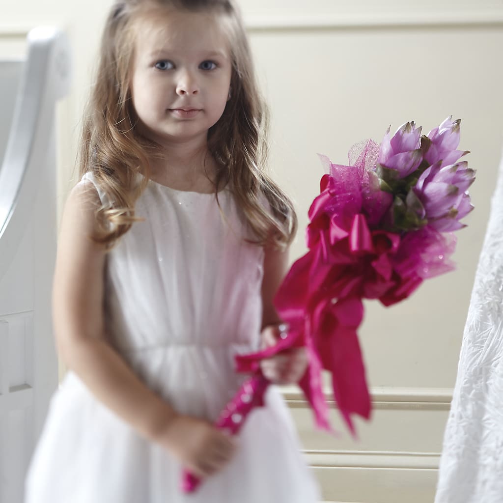 Sparkle Pink Flower Girl Bouquet – Central Market Florist #138, Latham NY
