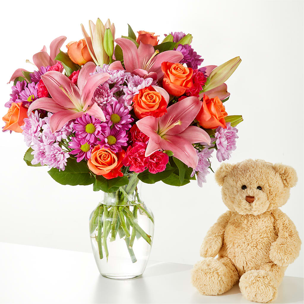 One and Only Bouquet and Bear Bundle –  Central Market Florist #138, Latham NY