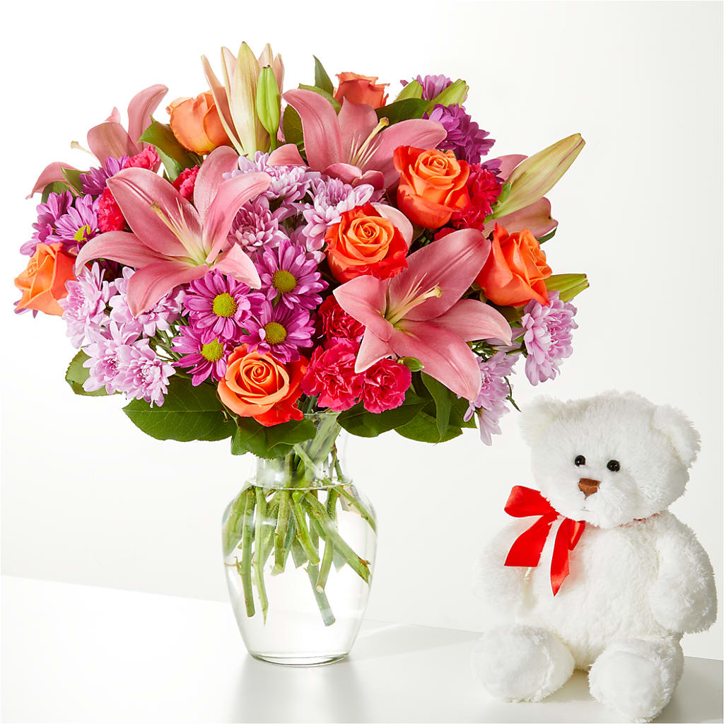 One and Only Bouquet and Bear Bundle –  Central Market Florist #138, Latham NY