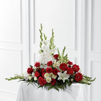 Crimson & White Arrangement –  Central Market Florist #138, Latham NY