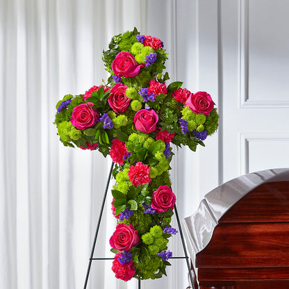 Tribute Rose Floral Cross –  Central Market Florist #138, Latham NY