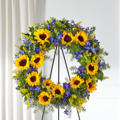 Bright Rays Wreath –  Central Market Florist #138, Latham NY