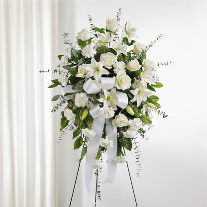 With Care Standing Spray –  Central Market Florist #138, Latham NY