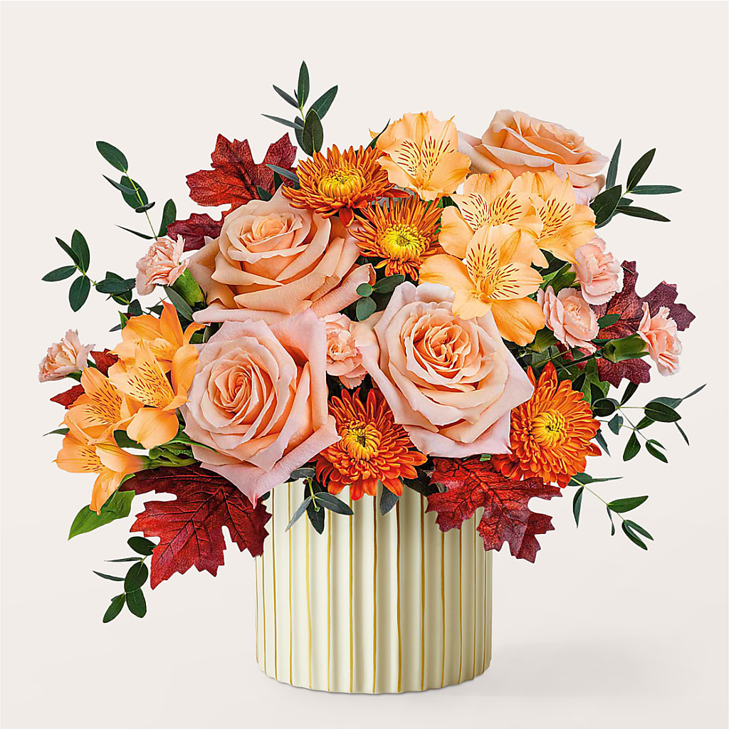 Spiced Latte Bouquet with Ivory Vase –  Central Market Florist #138, Latham NY