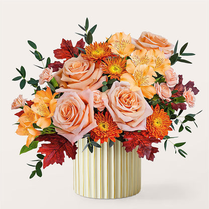 Spiced Latte Bouquet with Ivory Vase –  Central Market Florist #138, Latham NY
