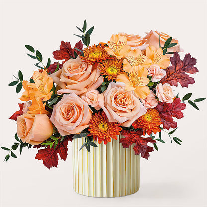 Spiced Latte Bouquet with Ivory Vase –  Central Market Florist #138, Latham NY