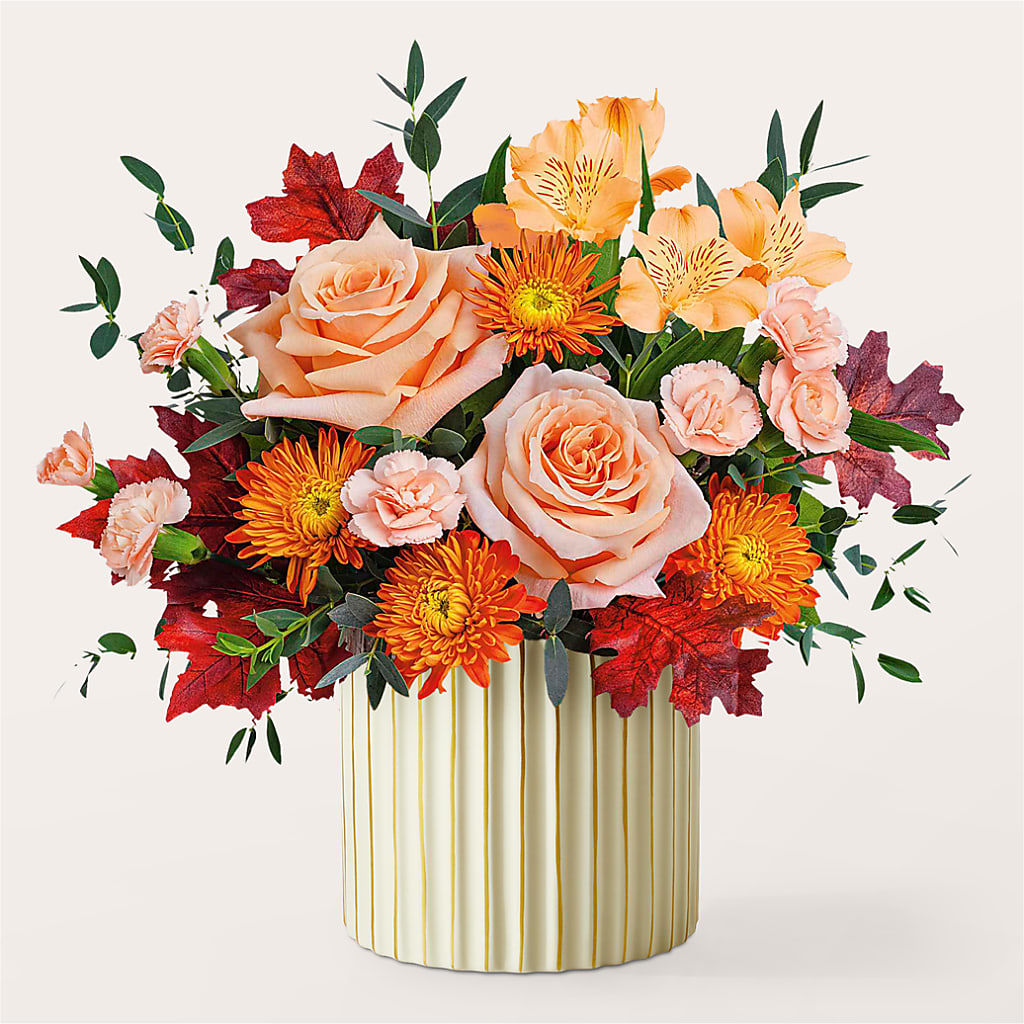 Spiced Latte Bouquet with Ivory Vase –  Central Market Florist #138, Latham NY