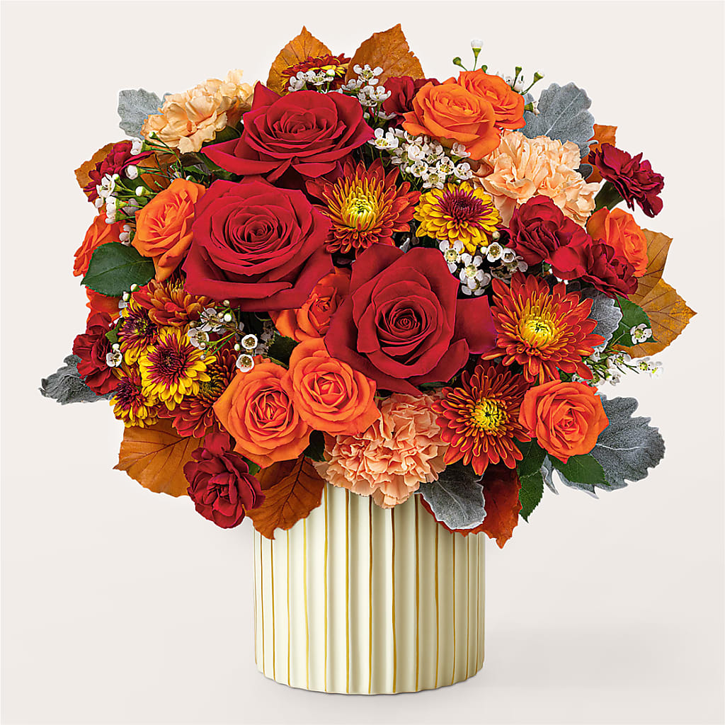 Merlot Bouquet with Ivory Vase –  Central Market Florist #138, Latham NY