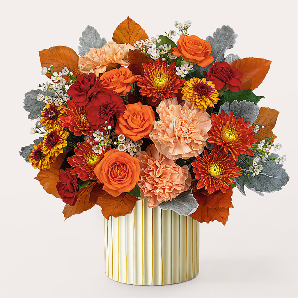 Merlot Bouquet with Ivory Vase –  Central Market Florist #138, Latham NY