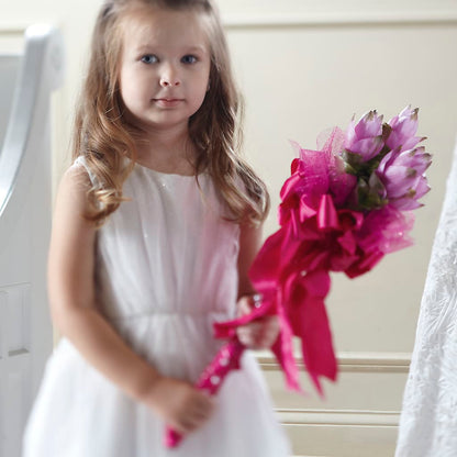 Sparkle Pink Flower Girl Bouquet –  Central Market Florist #138, Latham NY